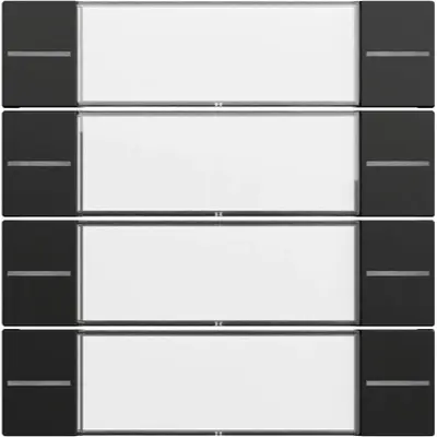 Gira wippenset 4-voudig met tekstkader voor tastsensor 4.70 zwart mat (577474)