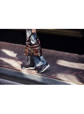 leren damestas  L Shiny Croco Printed Leather