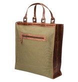 Revival Premium Bags shopper boodschappentas canvas met leer