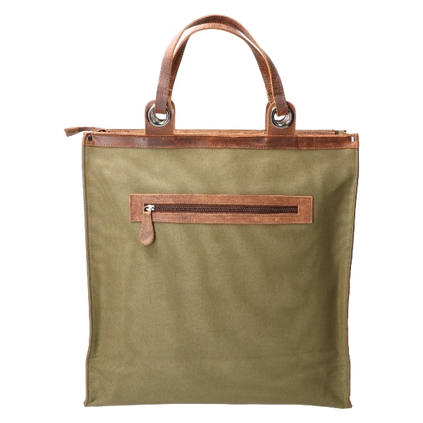 Revival Premium Bags shopper boodschappentas canvas met leer