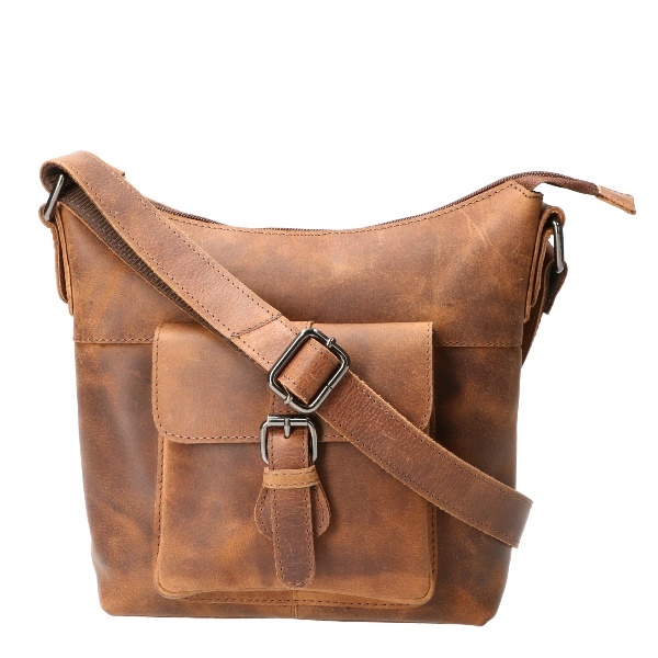 Revival Premium Bags Leren  dames schoudertas hunter brown 985