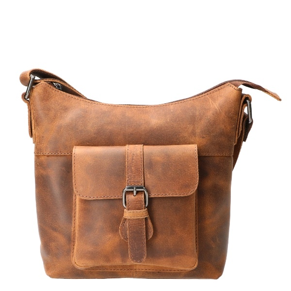 Revival Premium Bags Leren  dames schoudertas hunter brown 985