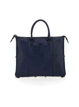 Cabrio shopper G3 PLUS in ink blue ruga zwart leer Size M