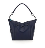 Cabrio shopper G3 PLUS in ink blue ruga zwart leer Size M Cabrio shopper G3 PLUS in ink blue ruga zwart leer Size M
