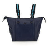 Cabrio shopper G3 PLUS in ink blue ruga zwart leer Size M Cabrio shopper G3 PLUS in ink blue ruga zwart leer Size M
