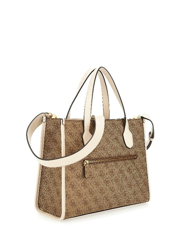 Guess Silvana 2 Compartment Tote Bag Latte Logo-Stone