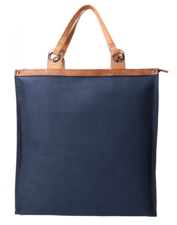 Revival Premium Bags shopper boodschappentas canvas met leer