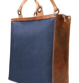 Revival Premium Bags shopper boodschappentas canvas met leer