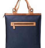 Revival Premium Bags shopper boodschappentas canvas met leer