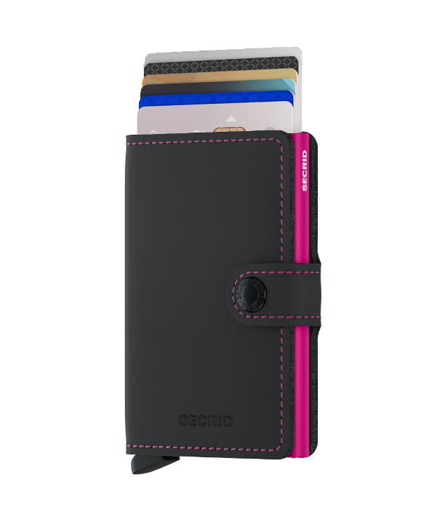 Secrid miniwallet Matte Black-Fuchsia