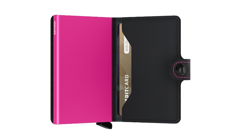 Secrid miniwallet Matte Black-Fuchsia