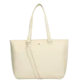 FMME Cream Schoudertas Caithy Grain Leer Voor 15 Inch Laptop