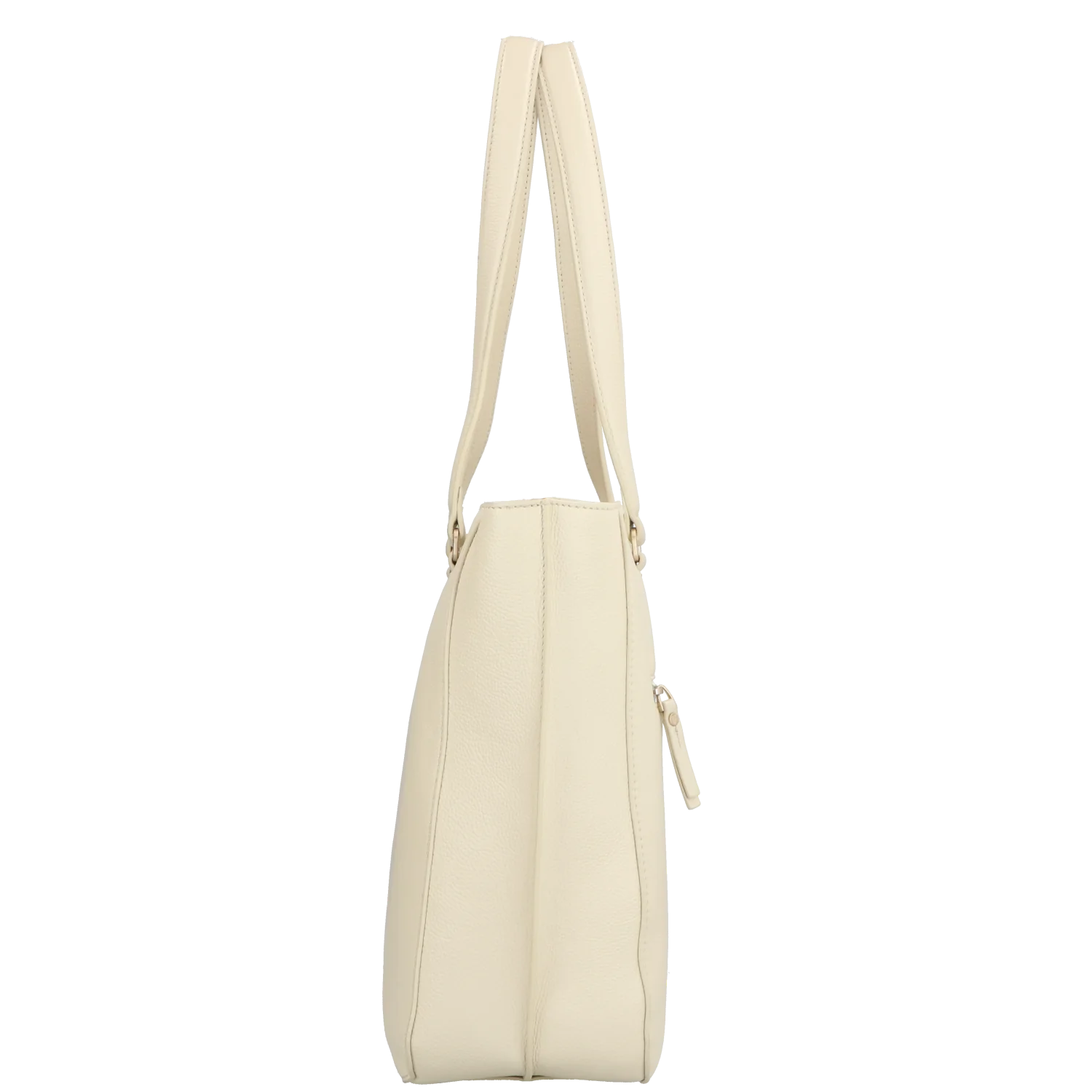 FMME Cream Schoudertas Caithy Grain Leer Voor 15 Inch Laptop