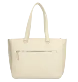 FMME Cream Schoudertas Caithy Grain Leer Voor 15 Inch Laptop