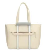 FMME Cream Schoudertas Caithy Grain Leer Voor 15 Inch Laptop