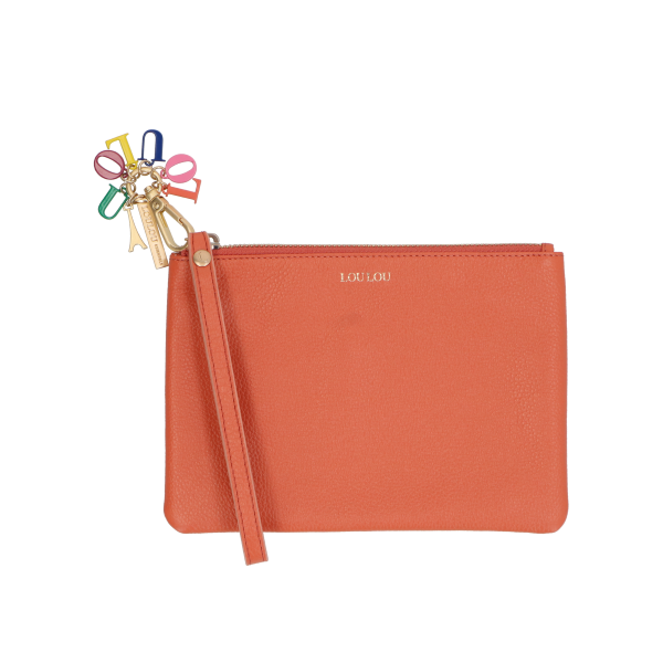 LouLou Julie, Abricot leren clutch of etui met polsbandje