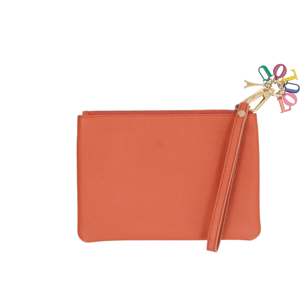 LouLou Julie, Abricot leren clutch of etui met polsbandje