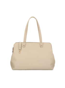 LouLou 15 inch Laptop schoudertas Olivia in Beige
