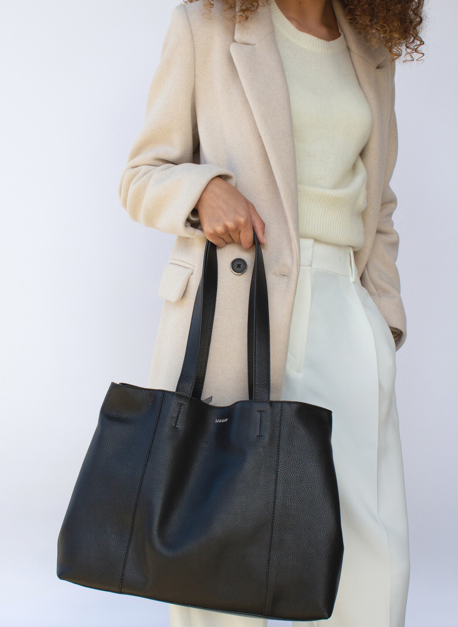Shopper leer zwart sale
