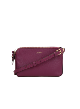 LouLou Sue, kleine leren crossbody Plum