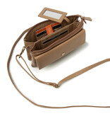 H. J. de Rooy leren schoudertasje/clutch 1103753 burro