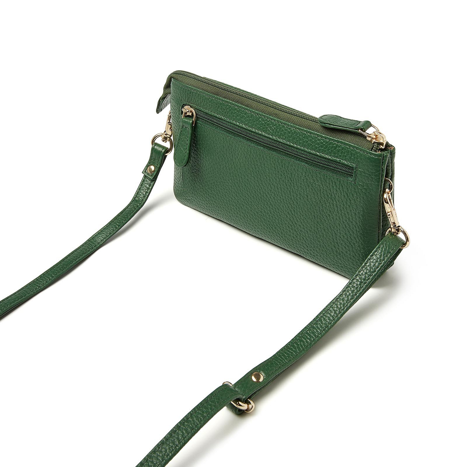 H. J. de Rooy leren schoudertasje/clutch 1103753  Green