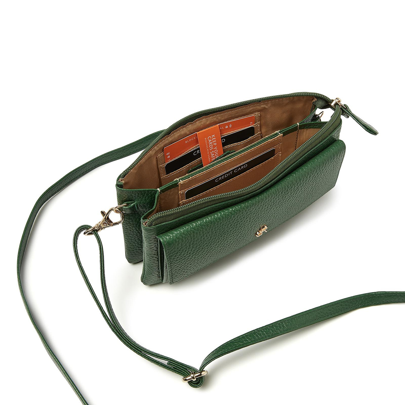 H. J. de Rooy leren schoudertasje/clutch 1103753  Green