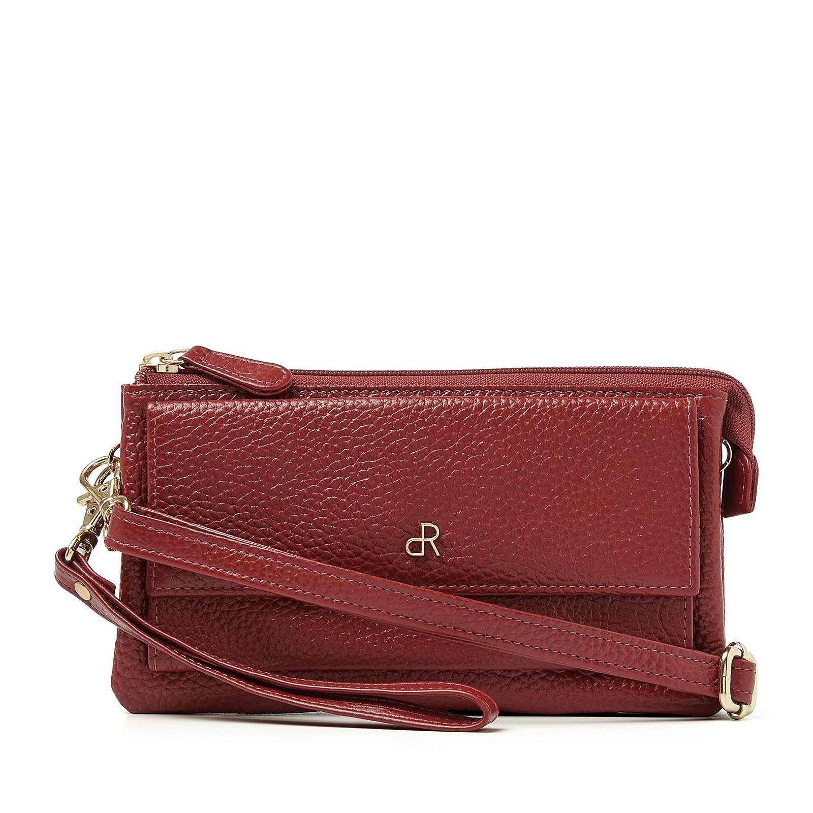 H. J. de Rooy leren schoudertasje/clutch 1103753  Red