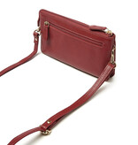 H. J. de Rooy leren schoudertasje/clutch 1103753  Red