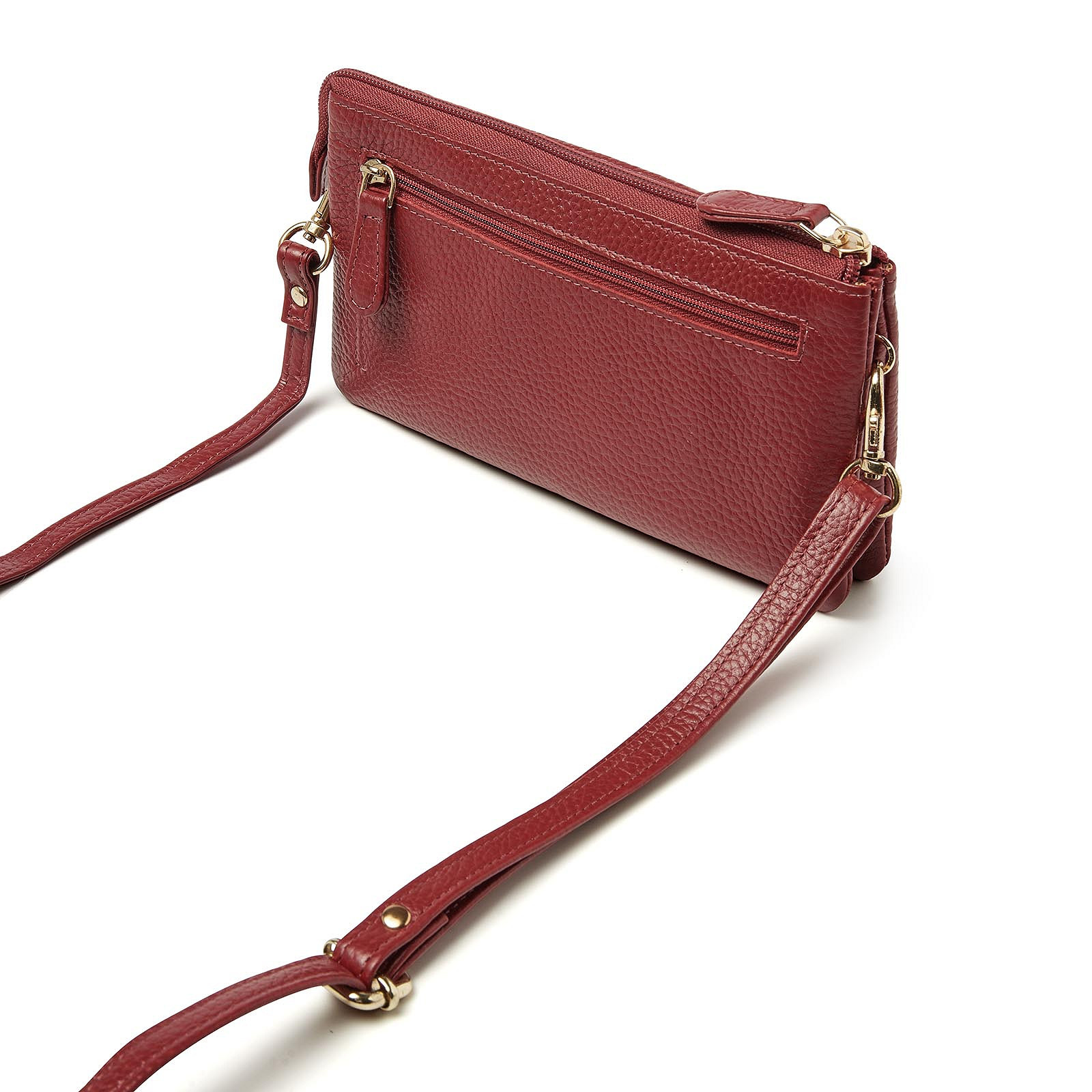 H. J. de Rooy leren schoudertasje/clutch 1103753  Red