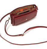 H. J. de Rooy leren schoudertasje/clutch 1103753  Red