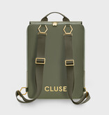 CLUSE Réversible Backpack, Light Green Olive, Gold Colour