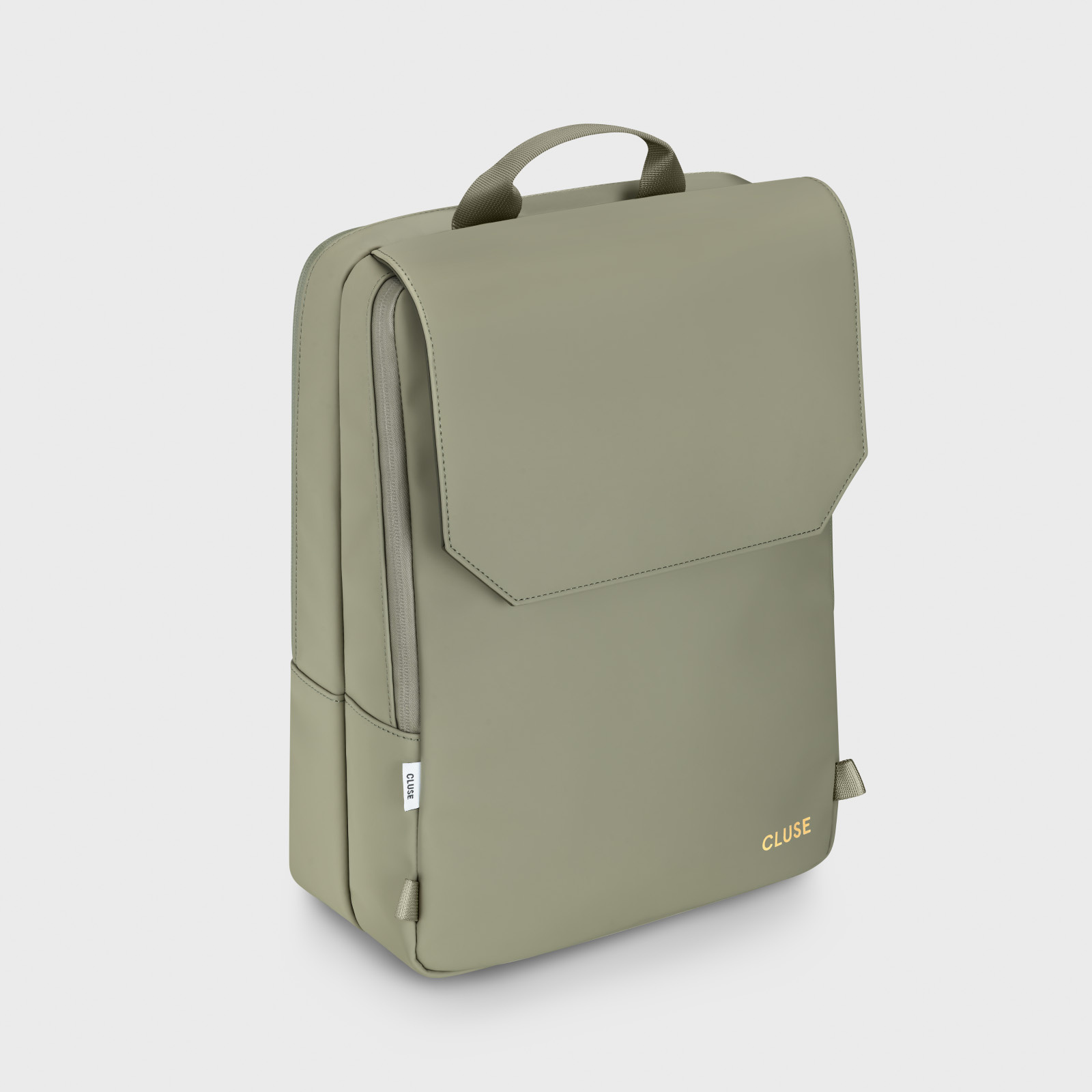 CLUSE Réversible Backpack, Light Green Olive, Gold Colour