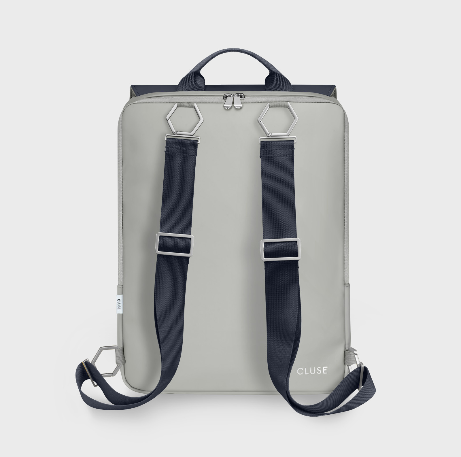 CLUSE Réversible Backpack, Light Grey Navy, Silver Colour