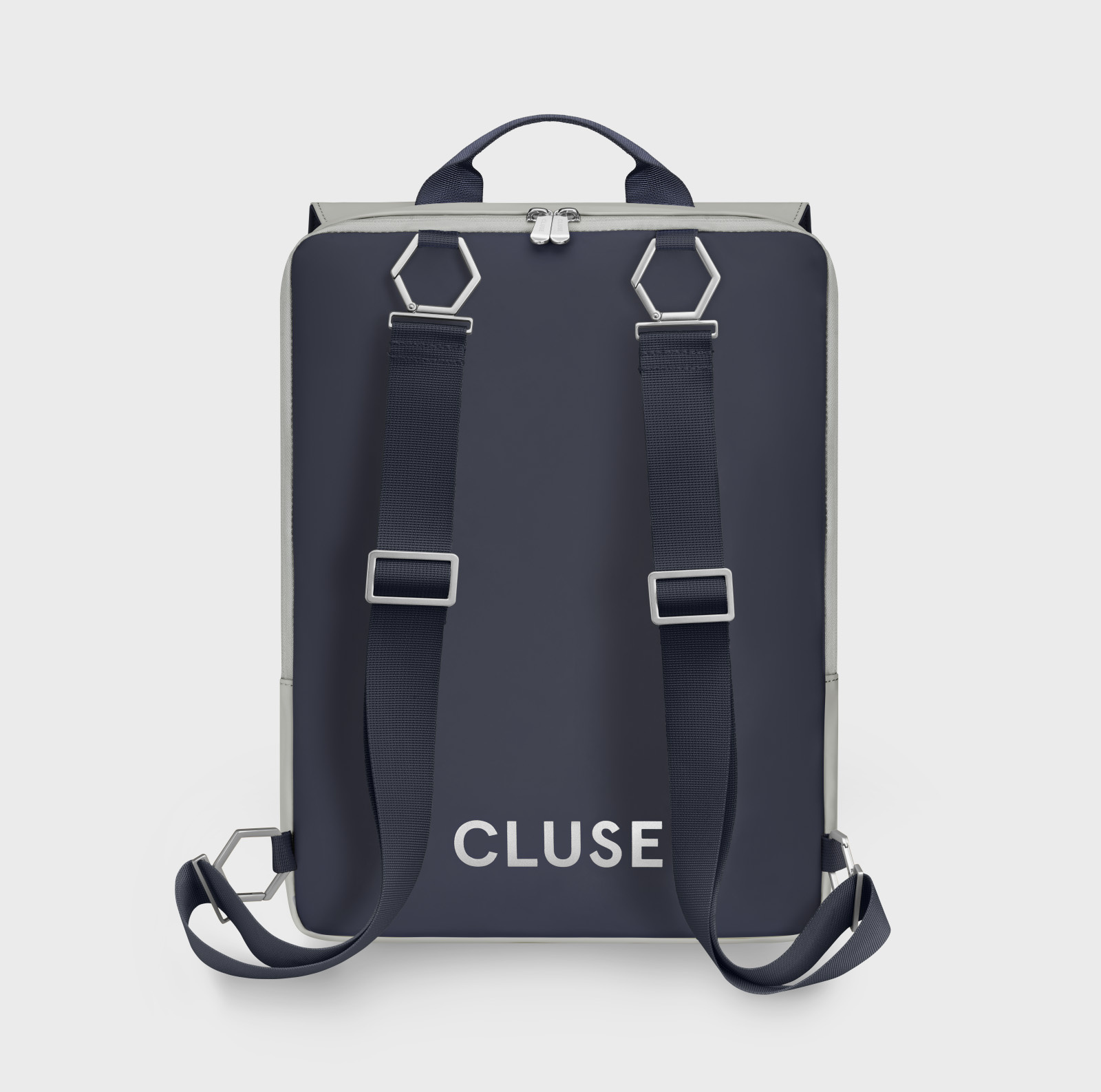 CLUSE Réversible Backpack, Light Grey Navy, Silver Colour