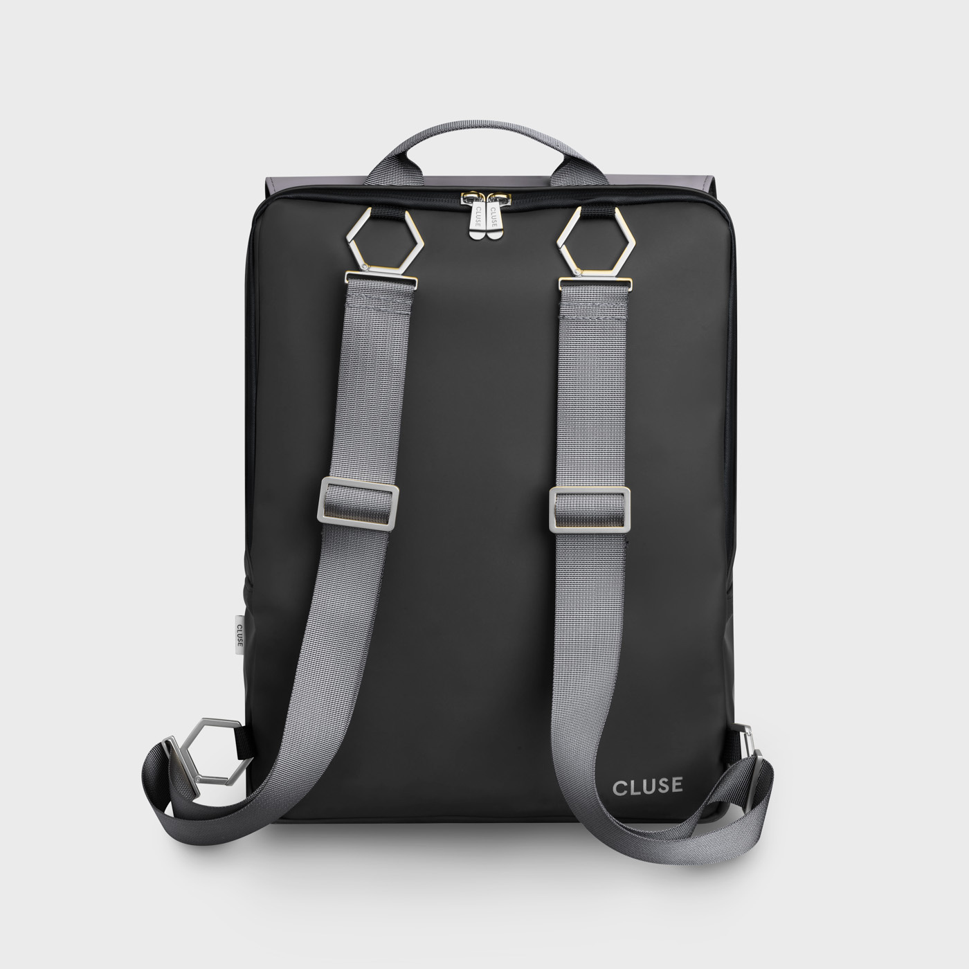 CLUSE Le Réversible Backpack, Black Grey, Gold Colour