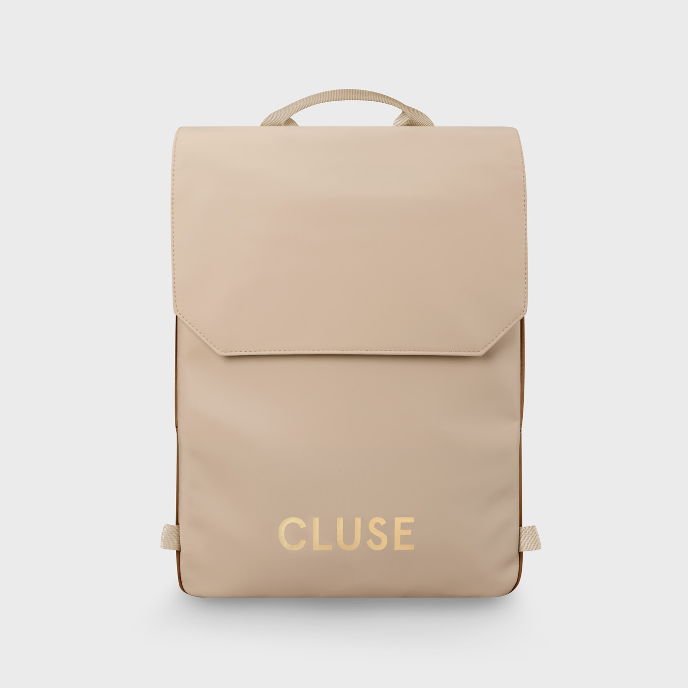 CLUSE Le Réversible Backpack, Camel Beige, Gold Colour