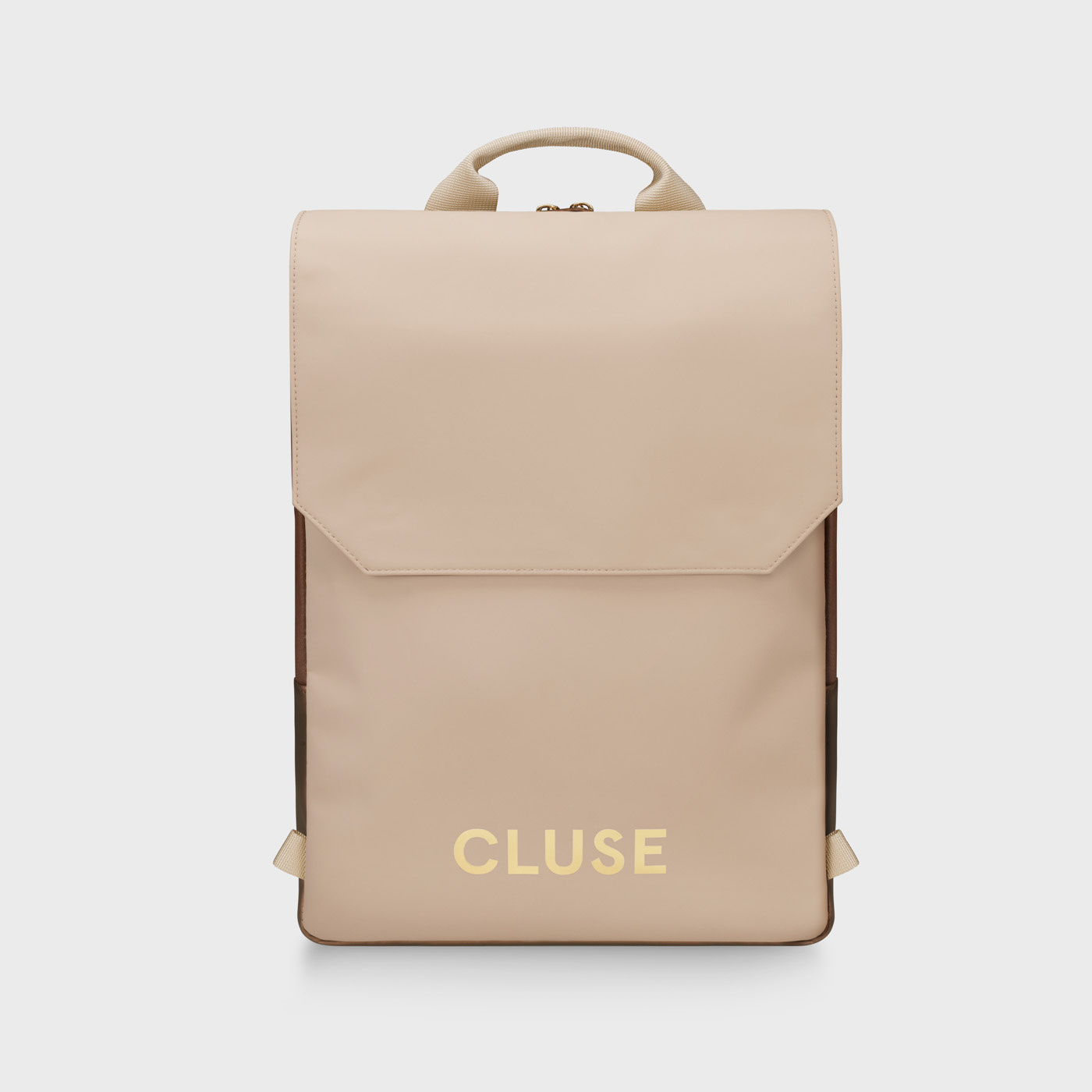 CLUSE Le Réversible Backpack, Metallic Brown Beige, Gold Colour