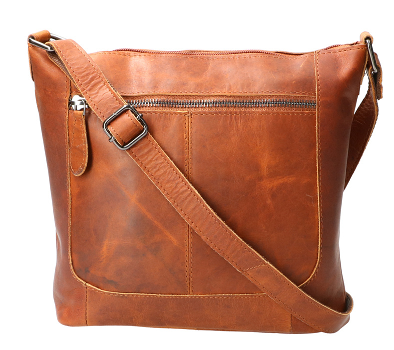 Revival Premium Bags Leren  dames schoudertas UR 981  Natural Brown