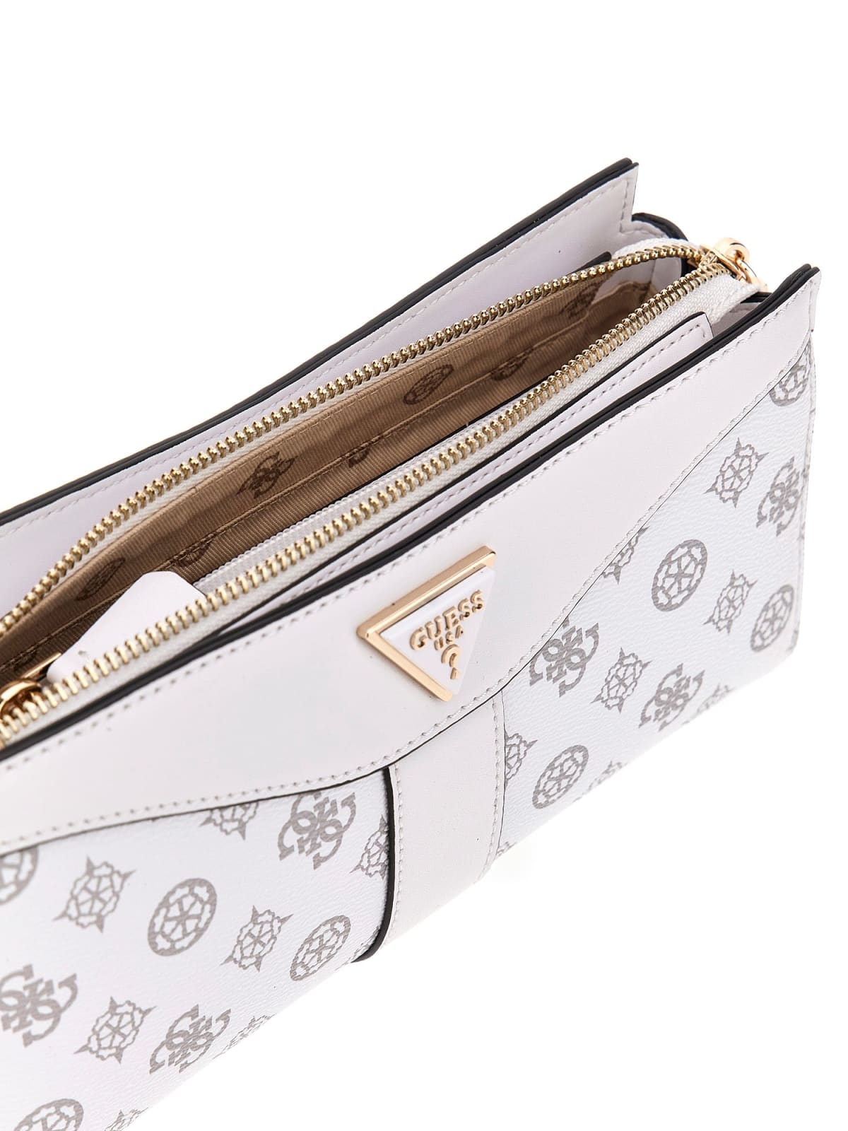 Guess Schoudertas Dorys crossbody tas white logo