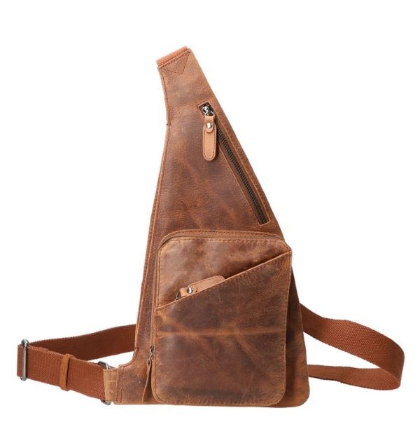Revival Premium Bags  Leren crossbody Slingband UR 4000 Hunter Brown