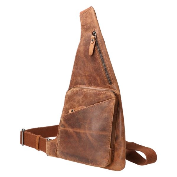 Revival Premium Bags  Leren crossbody Slingband UR 4000 Hunter Brown