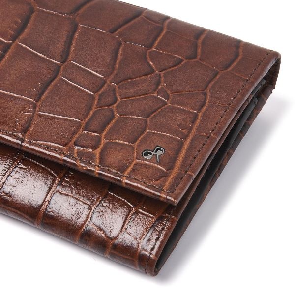 H. J. de Rooy leren dames portemonnee croco 25159