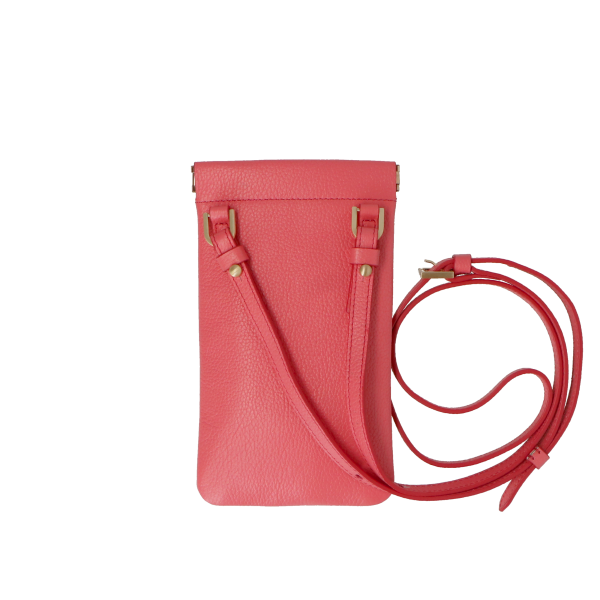 LouLou leren telefoontasje MIA Grapefruit