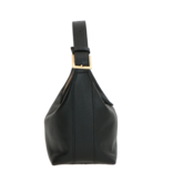 LouLou Stijlvolle Hobo Schoudertas van Soepel Grain Leer Black