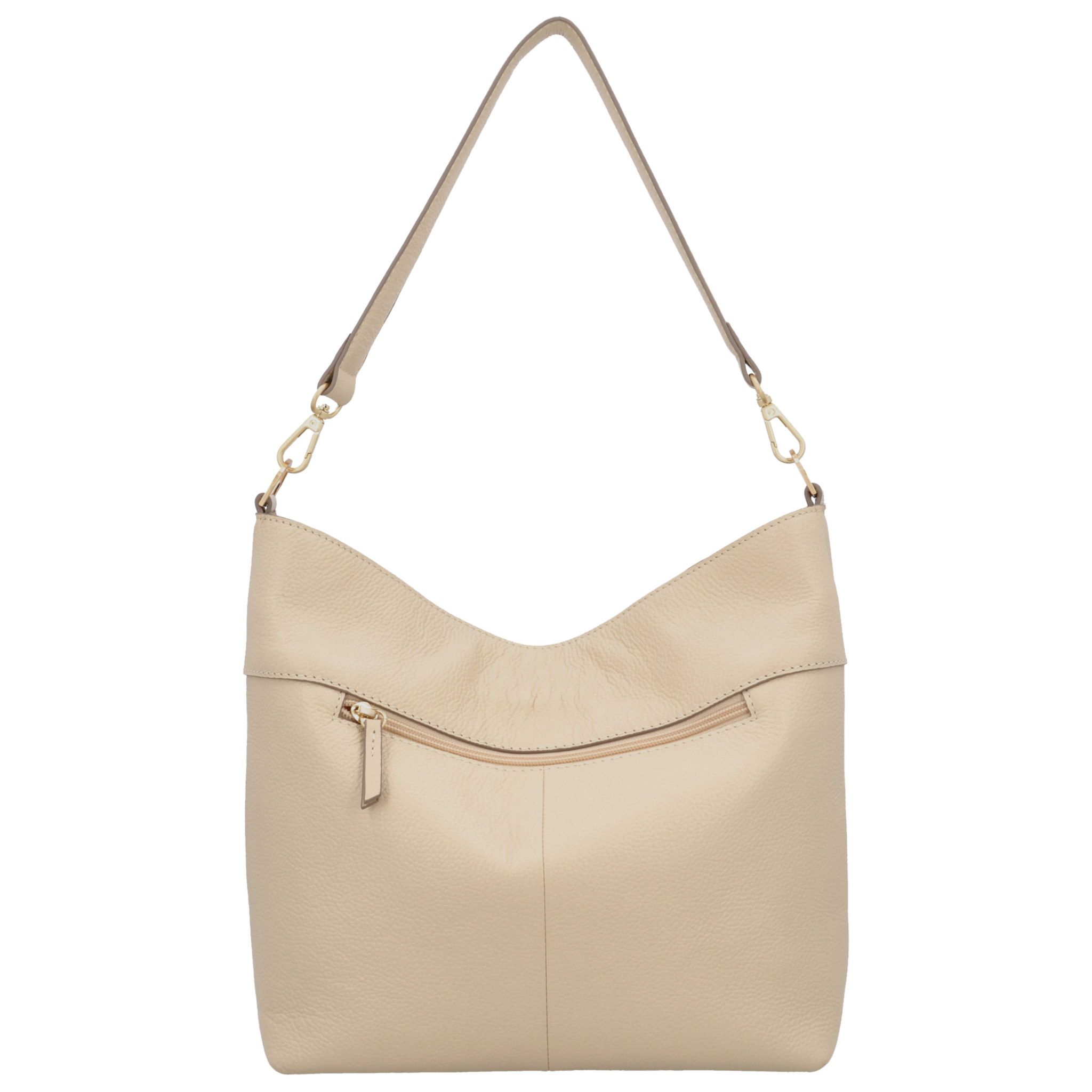 LouLou SABINE, soepele hobo leren schoudertas beige