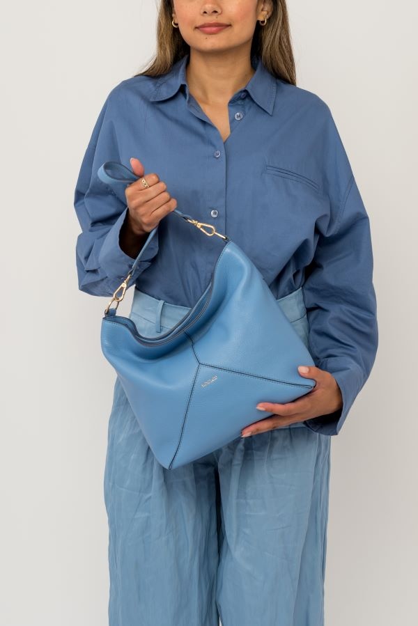 LouLou SABINE, soepele hobo leren schoudertas Hortensia