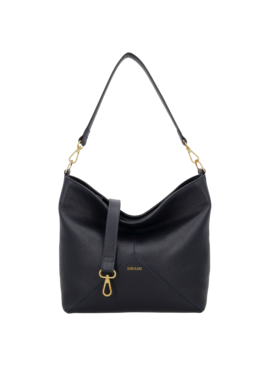 LouLou SABINE, soepele hobo leren schoudertas Dark Blue