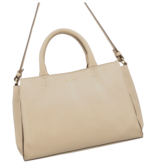 LouLou Dames leren schoudertas Vera Beige LouLou Dames leren schoudertas Vera Beige