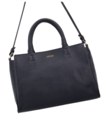 LouLou Dames leren schoudertas Vera Dark Blue